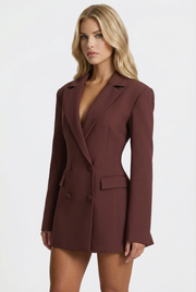 Colette Blazer Mini Dress Brown view 2
