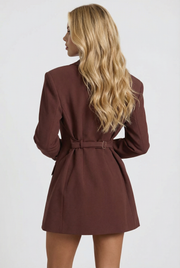 Colette Blazer Mini Dress Brown view 3