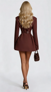 Colette Blazer Mini Dress Brown view 4