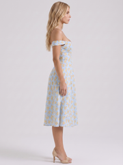 Cosette Floral Midi Dress Blue view 4
