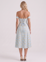 Cosette Floral Midi Dress Blue view 5