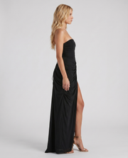 Cyrana Ruched Maxi Dress Black view 3