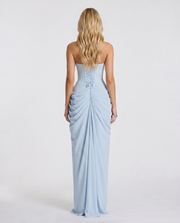 Cyrana Ruched Maxi Dress Glacier Blue view 4