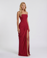 Cyrana Ruched Maxi Dress Red view 2
