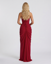 Cyrana Ruched Maxi Dress Red view 4