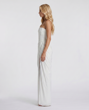 Cyrana Ruched Maxi Dress White view 3
