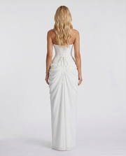 Cyrana Ruched Maxi Dress White view 4