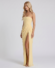 Cyrana Ruched Maxi Dress Yellow view 5