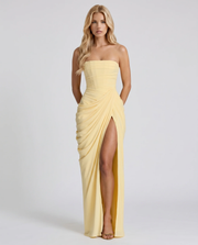 Cyrana Ruched Maxi Dress Yellow view 1