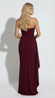 Diana Ruched Maxi Dress Burgundy view 4