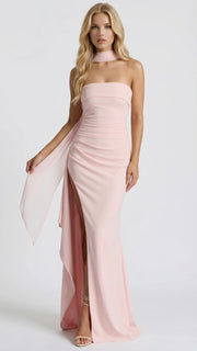 Diana Ruched Maxi Dress Pink view 1
