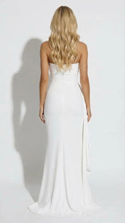Diana Ruched Maxi Dress White view 3