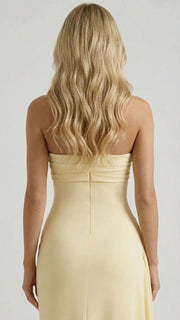 Diana Ruched Maxi Dress Yellow view 3