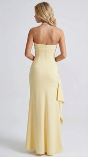Diana Ruched Maxi Dress Yellow view 4