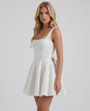 Dorothy Bow Mini Dress Ivory view 3