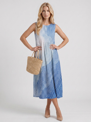 Elara Printed Midi Dress Blue view 3