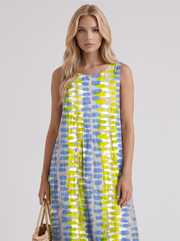 Elara Printed Midi Dress Multicolor view 2