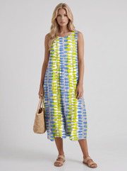 Elara Printed Midi Dress Multicolor view 1