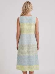 Elara Printed Midi Dress Yellow Gingham view 5