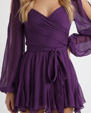 Elda Ruffle Mini Dress Purple view 6