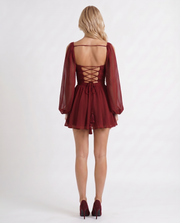 Elda Ruffle Mini Dress Red view 5