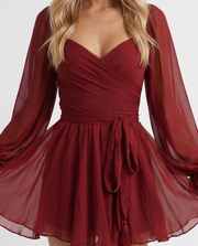 Elda Ruffle Mini Dress Red view 6