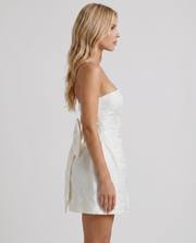 Eleonora Bow Mini Dress Ivory view 4