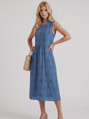 Elin Embroidered Midi Dress Blue view 3