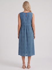 Elin Embroidered Midi Dress Blue view 5