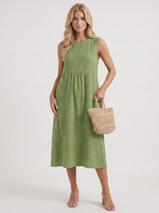 Elin Embroidered Midi Dress Green view 3