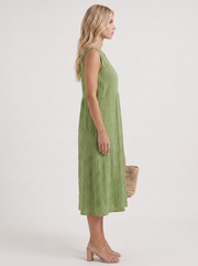 Elin Embroidered Midi Dress Green view 4