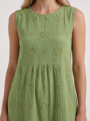 Elin Embroidered Midi Dress Green view 6