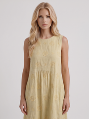 Elin Embroidered Midi Dress Light Yellow view 2