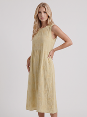 Elin Embroidered Midi Dress Light Yellow view 3