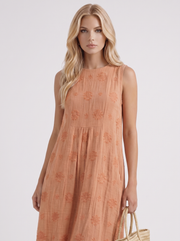 Elin Embroidered Midi Dress Orange view 2