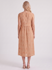 Elin Embroidered Midi Dress Orange view 5