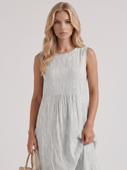 Elin Embroidered Midi Dress White view 2