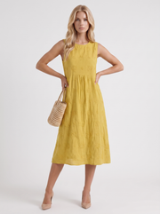 Elin Embroidered Midi Dress Yellow view 3