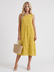 Elin Embroidered Midi Dress Yellow view 1