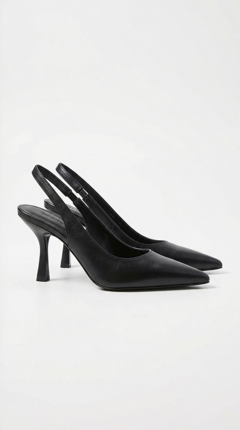 Elizabeth Pointed Toe Slingback Heel Sandals Black