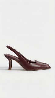 Elizabeth Pointed Toe Slingback Heel Sandals Burgundy view 1