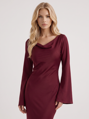 Elodie Satin Maxi Dress Red view 2