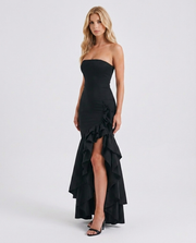 Eloise Ruffle Maxi Dress Black view 3