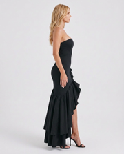 Eloise Ruffle Maxi Dress Black view 4