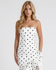 Eloise Ruffle Maxi Dress Black Polka Dot view 2