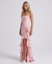 Eloise Ruffle Maxi Dress Blush view 3
