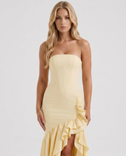 Eloise Ruffle Maxi Dress Lemon view 2