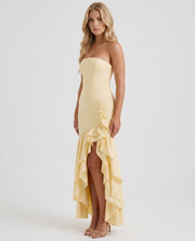 Eloise Ruffle Maxi Dress Lemon view 3