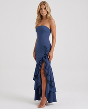 Eloise Ruffle Maxi Dress Navy view 3