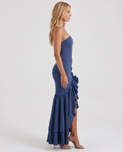 Eloise Ruffle Maxi Dress Navy view 4